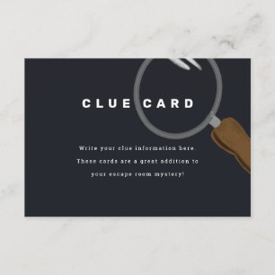 Escape Room Party Clubkarte Begleitkarte