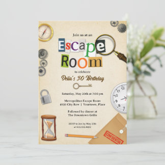 Escape Room Party Einladung