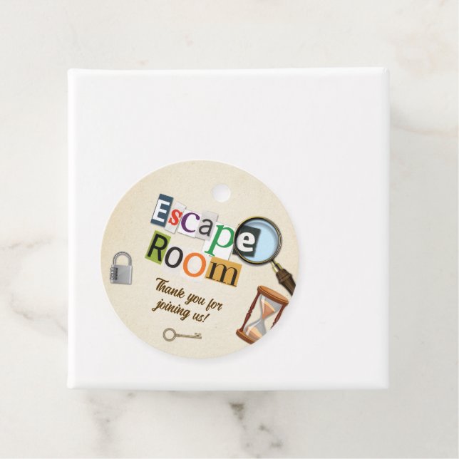 Escape Room Party Geschenkanhänger (Beispiel)