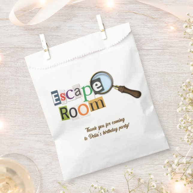 Escape Room Party Geschenktütchen (Ausgeschnitten)