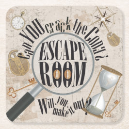 Escape Room Party Puzzle Clue Rechteckiger Pappuntersetzer