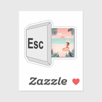 Escape-Tastatur zum Strandparadies Aufkleber