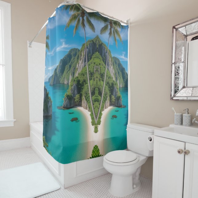 "Escape to Paradise: Tropical Cove" Duschvorhang (Beispiel)