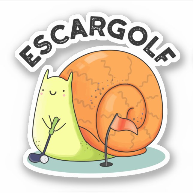 Escar-golf Funny Escargot Snail Pun Aufkleber (Vorderseite)