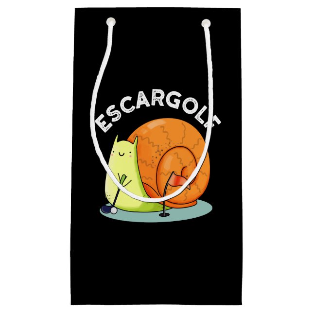 Escar-golf Funny Escargot Snail Pun Dark BG Kleine Geschenktüte (Vorderseite)