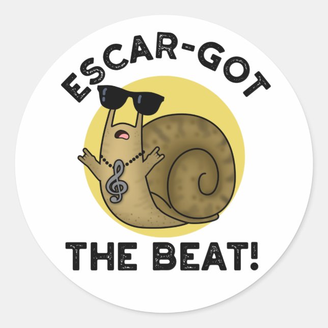 Escar got Beat Funny French Snail Pun Runder Aufkleber (Vorderseite)
