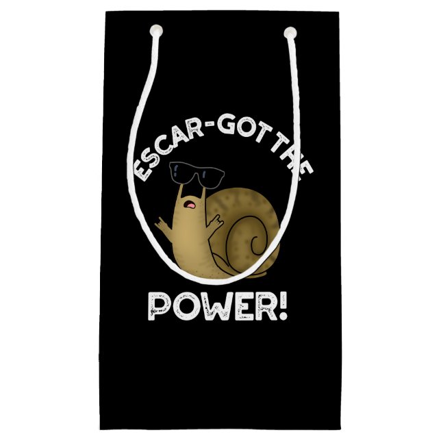 Escar got den Power Funny Snail Pun Dark BG Kleine Geschenktüte (Vorderseite)