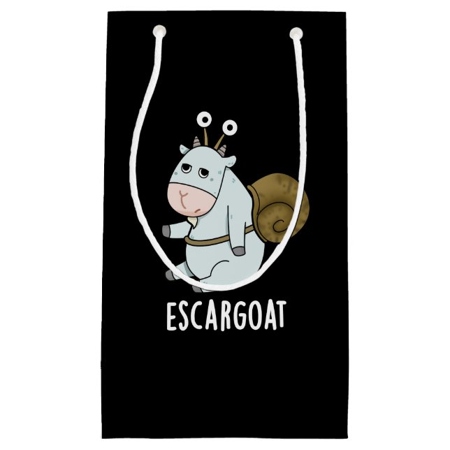 Escar-ziege Funny French Snail Pun Dark BG Kleine Geschenktüte (Vorderseite)