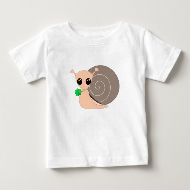 Escargot avec Clover Baby T-shirt Lucky - Peinture (Devant)