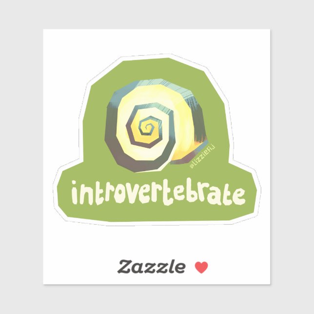 Escargot d'Introvertébré - autocollant moyen (Feuille)