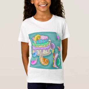 Escargots avec gâteau d'anniversaire, t-shirt de f