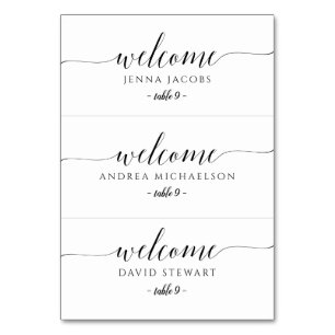 Escort Card Hochzeit - Flachbildschirm - Romantisc Tischnummer