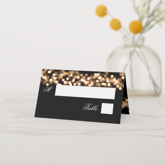 Escort Card Wedding Gold Hollywood Glam Platzkarte (Vorderseite)