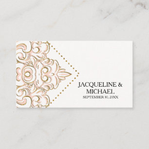 Escort Table Cards Damask Muster Gold Platzkarte