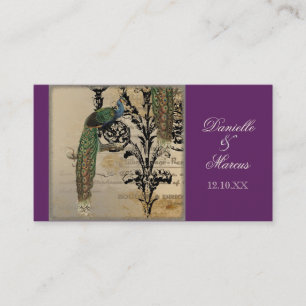 Escort Table-Platzkarten - Vintager Pfau 6 Platzkarte