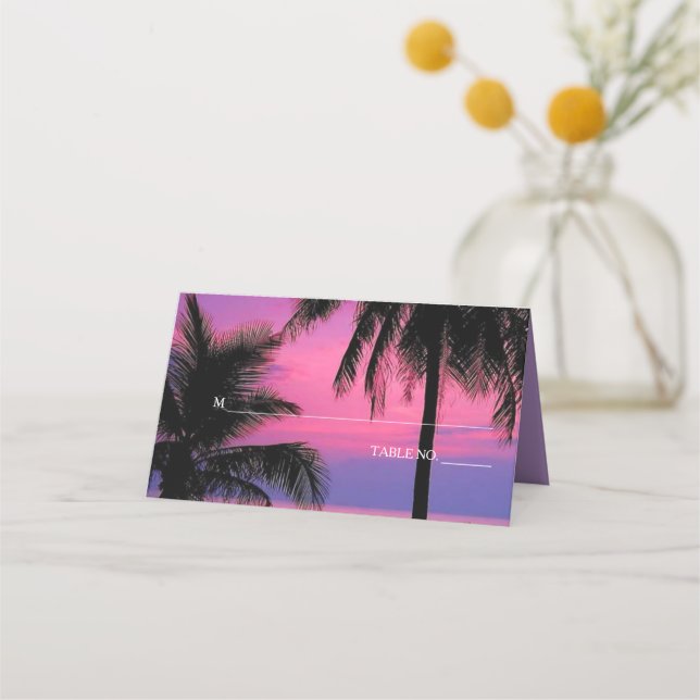 Escortkarte für den Hochzeitsplatz | Exotic Tropic Platzkarte (Vorderseite)