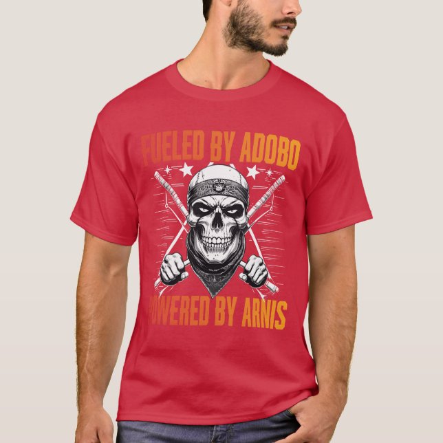 Escrima, angetrieben von Adobe Powered by Arnis Vi T-Shirt (Vorderseite)