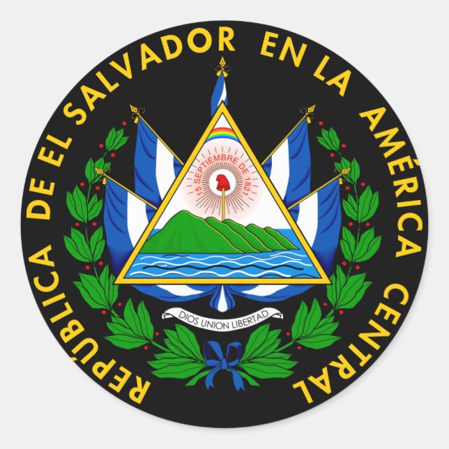 Escudo de El Salvador Runder Aufkleber (Vorderseite)