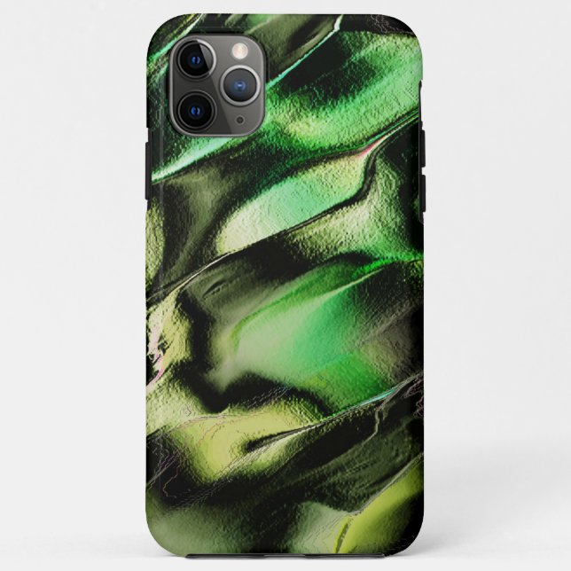 Esculpido de metal opaco, em verde e tom de creme Case-Mate iPhone hülle (Rückseite)