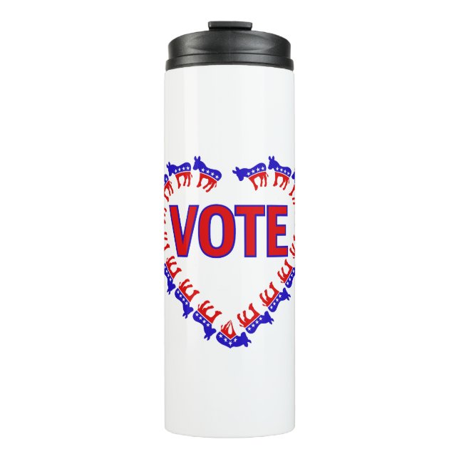 Esel des Wahldemokratin Thermosbecher (Vorderseite)
