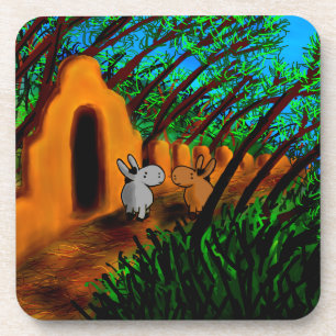 Esel, die unter Bäume gehen Untersetzer