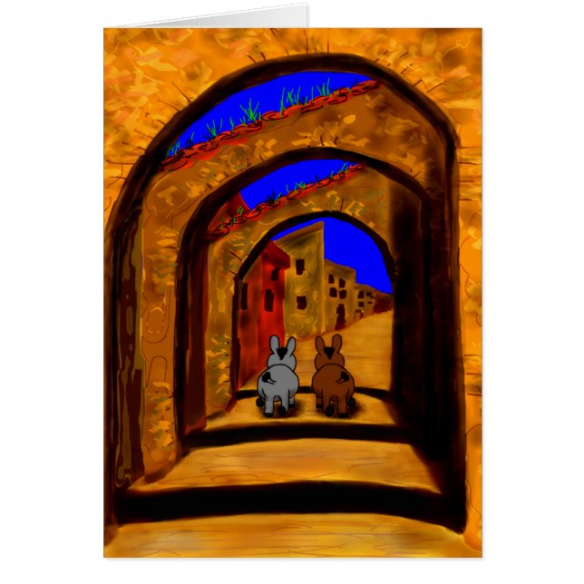 Esel, die unter Bögen gehen (Vorne)