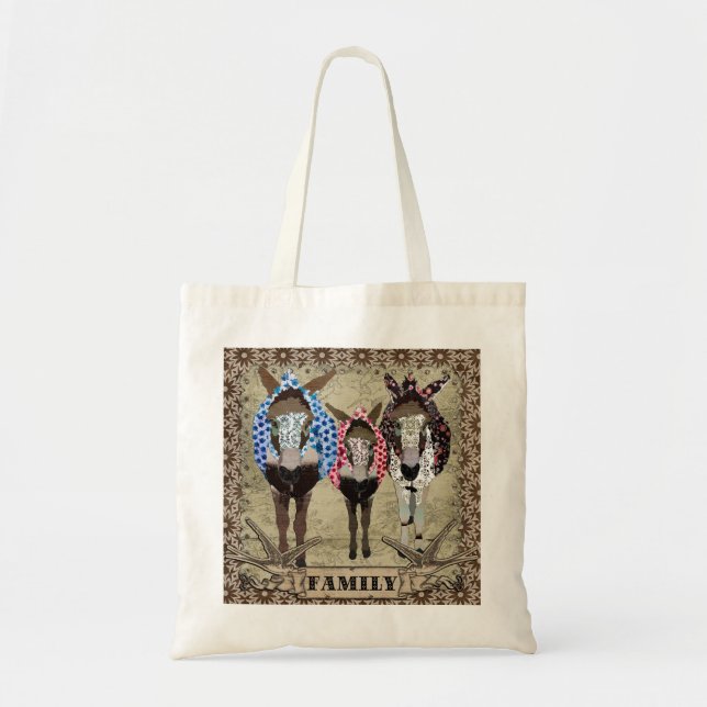 Esel-Familien-Tasche Tragetasche (Vorne)