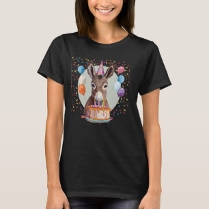 Esel-Gesicht mit Birthday Balloons und Cake Costum T-Shirt