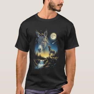Esel heult zum Mond Meme Lustig 90er Esel F T-Shirt