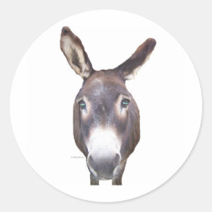 Esel in deinem Gesicht Runder Aufkleber