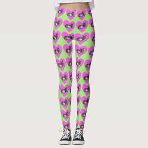 Esel in rosa Herz Leggings