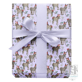 Esel in Weihnachtsmannmützen Weihnachtswrapping Pa Geschenkpapier