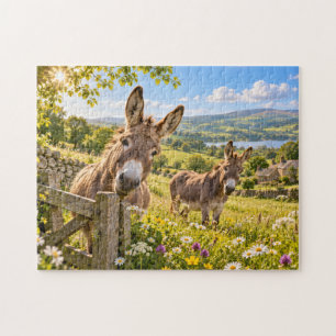 Esel Landschaft Wiese Idylle