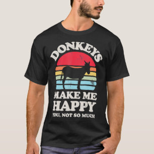 Esel machen mich glücklich Funny Donkey Retro Vin T-Shirt