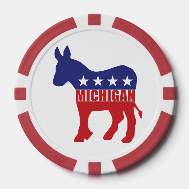 Esel Michigans Demokrat Pokerchips (Vorderseite)