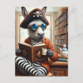 Esel mit Kaffee Postkarte