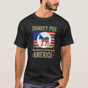 Esel Pocken Die Krankheit zerstört Amerika USA-Fla T-Shirt