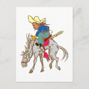 Esel Reiter donkey-Fahrer Postkarte