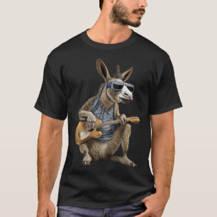 Esel spielt elektrische Gitarre Tier Esel Gui T-Shirt