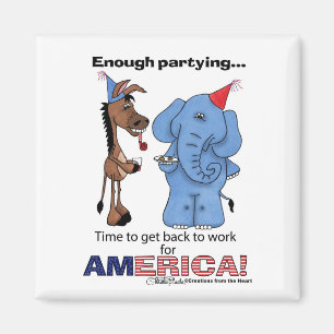 Esel und Elefant genug Partying! Magnet