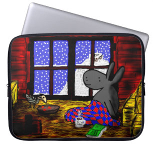 Esel und Vogel teilen eine Mahlzeit Laptopschutzhülle