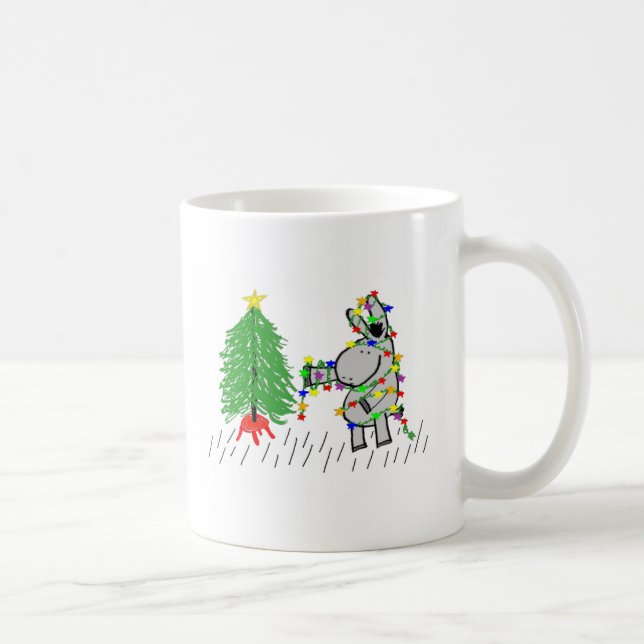 Esel- und Weihnachtslichter Kaffeetasse (Rechts)