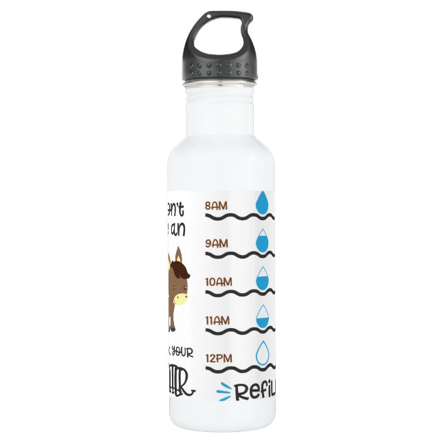 Esel, Wasser-Verfolger Edelstahlflasche (Vorderseite)