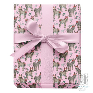 Esel Weihnachtsgeschenk Verpackungspapier - Pink Geschenkpapier