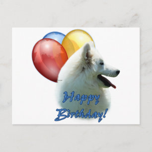 Eskie Happy Birthday Balloon Postkarte