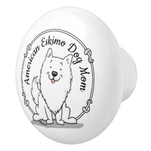 Eskie Mama - American Eskimo Dog Mama Niedlich Keramikknauf