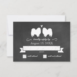Eskie-Silhouetten Hochzeit-RSVP-Reaktion RSVP Karte