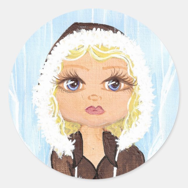 Eskimo Eis Quantum Süsse Runder Aufkleber (Vorderseite)