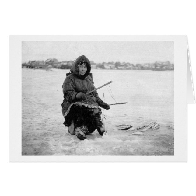 Eskimo Eisfischerei in Nome, Alaska Fotografie (Vorderseite (Horizontal))