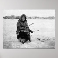 Eskimo Eisfischerei in Nome, Alaska Fotografie